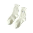 thumbnail image 2 of Njagoc3 1PCS·Women's Minimalist Embroidered White Ankle Sock Set - Soft Comfortable Daily & Casual Wear, 2 of 2