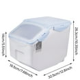 thumbnail image 3 of 20L Large Capacity Food Storage Container with Airtight Lid and Attachable Casters for Kitchen Rice Cereal Flour Pet Dog Food Dispenser Durable PP Material, 3 of 7