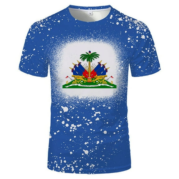 Haiti Flag T-shirt Bubble Unisex