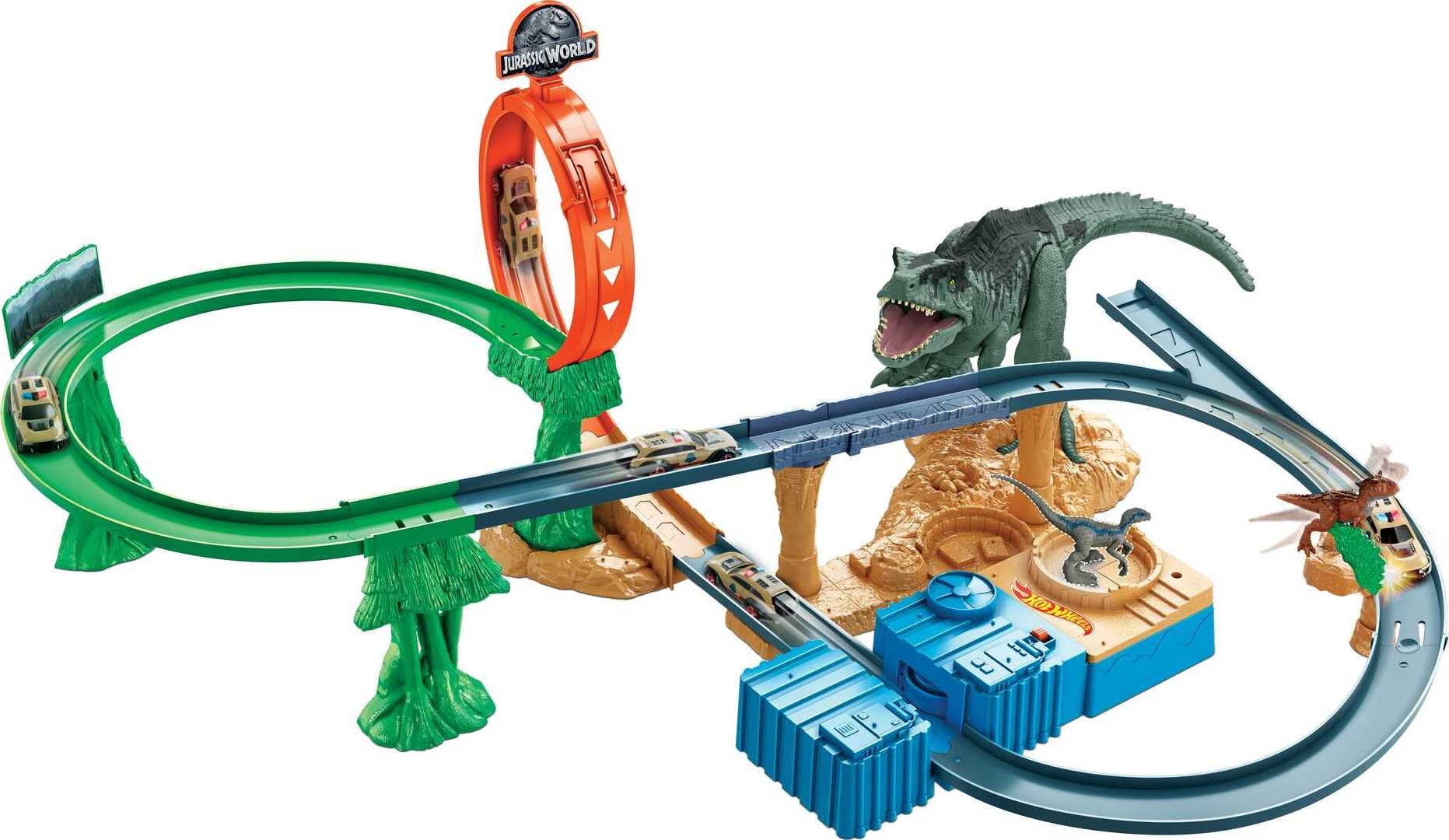 Hot Wheels Jurassic World Clash ‘N Crash Track Set, For Kids 3 Years Old & Up