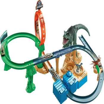 Hot Wheels Jurassic World Clash ‘N C Track Set, For Kids 3 Years Old & Up