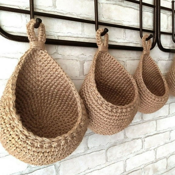 Worgeous 1Pcs Wall Mount Hanging Basket for Kitchen Use and Fruit Storage in Round Shape