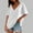 White, variant on HOMBOM Shirts for Women Elegant Black Solid Drop-Shoulder V Neck Slit Hem Short Sleeve Blouse XL