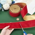 thumbnail image 3 of 1 Roll 10 Yards Red Single Face Velvet Ribbon 2-1/2 inch Wide Christmas Velvet Ribbon Woven Velvet Trim Soft Satin Ribbon for Christmas Tree Wedding Decor Bow Making Gift Wrapping, 3 of 6