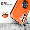 thumbnail image 6 of Nalacover For Samsung Galaxy S21 FE Slim Case,Luxury Hybrid Hard PC and TPU Rugged Bumper 3-In-1 Rotatable Magnetic Ring Kickstand Four Corner Guard Shockproof Anti-Scratch Back Phone Cover.Orange, 6 of 7