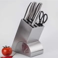 thumbnail image 2 of Portacuchillos De Acero Inoxidable Con Base Antideslizante Organizador De Cuchillos Con Orificio De Drenaje Estante De Almacenamiento De Cuchillos Universal Para Restaurante De Cocina Casera Yuarrent HA017192-00, 2 of 6