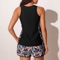 thumbnail image 4 of JoveMarine Women's Two Piece Sport Swimsuit Tankini Set with Swim Shorts Printed Athletic Beach Bathing Suit Bathing Suit For Womens Swimsuits Black M, 4 of 4