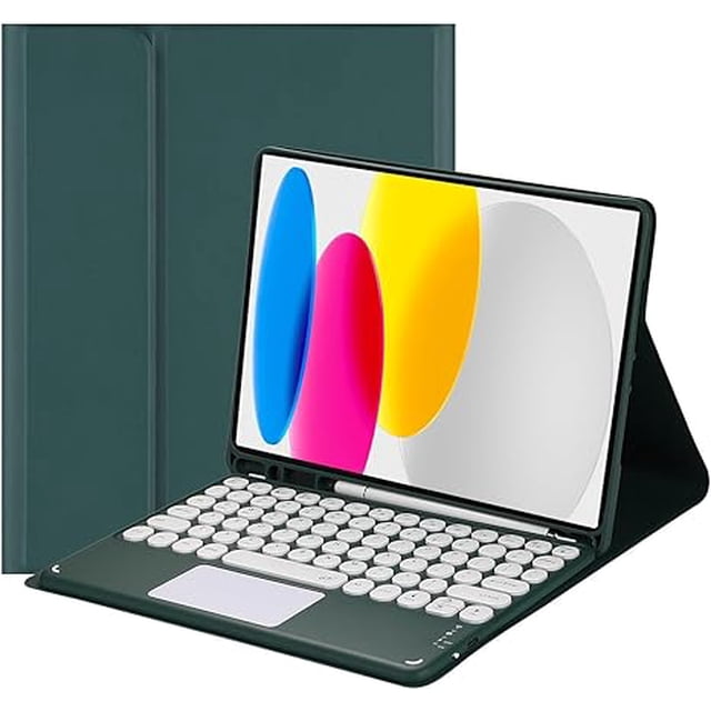 Funda con Teclado Táctil para iPad 11.ª Gen 11" (2025) / iPad 10.ª Gen 10.9" (2022) (Verde Oscuro)