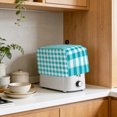 thumbnail image 4 of Toaster Cover 4 Slice, Turquoise Checkered Dustproof Bakeware Oven Protector with Top Hook, Farmhouse Buffalo Plaid Waterproof Small Kitchen Appliance Toasters Dust Cover, 12"x11"x8", 4 of 9