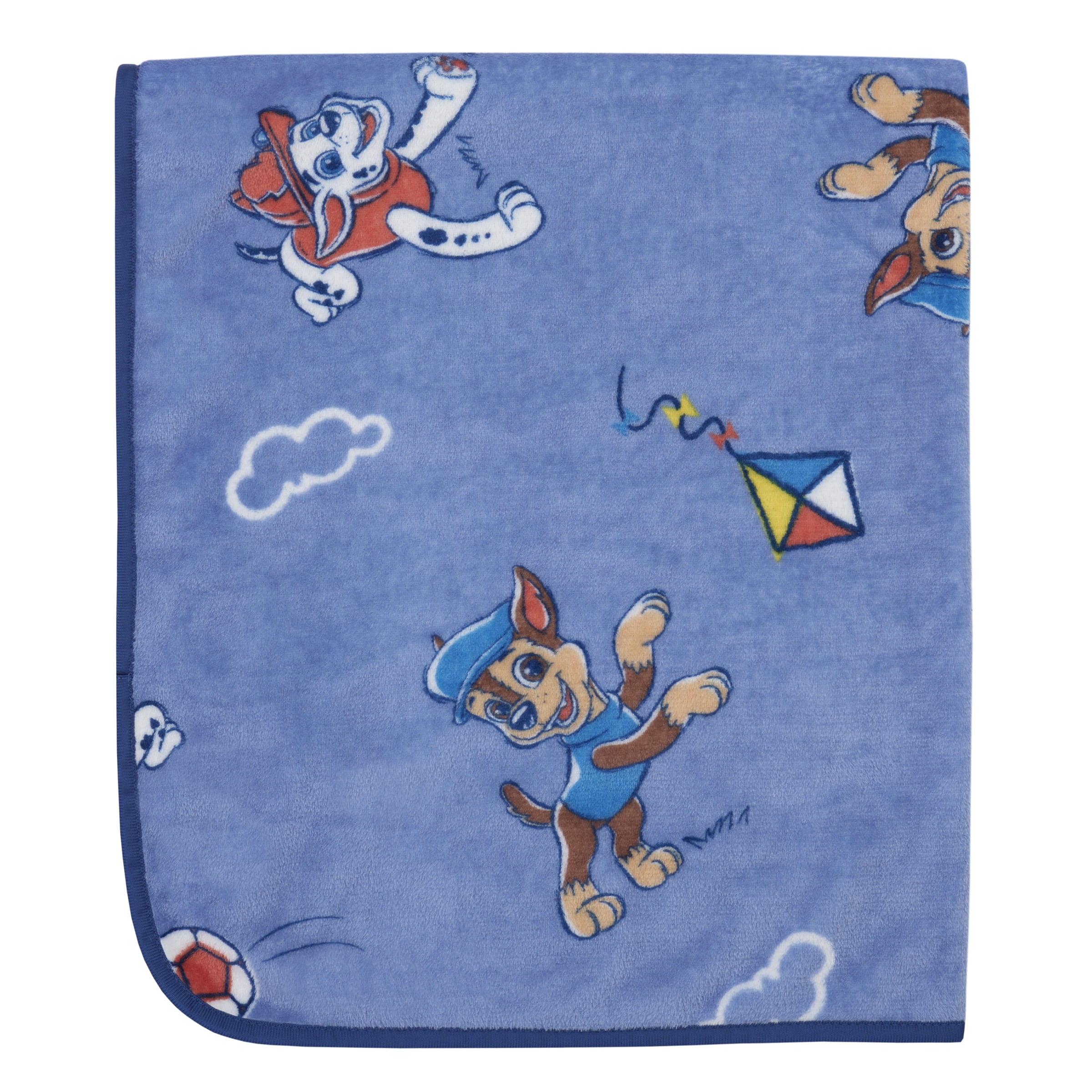 Paw Patrol Blue Plush Toddler Blanket 40" x 50" Soft Baby Bedding
