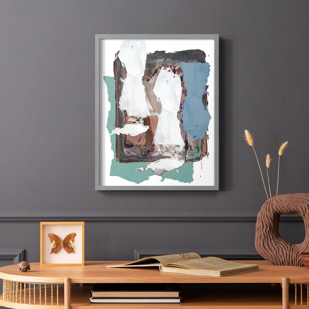 Brights Soft Wash I Framed Print in Gray Solid Wood Framed Print No Nail Hanging