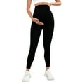 thumbnail image 2 of Fnooota Maternity Leggings over the Belly, Slim Fit High Waisted Stretchy Activewear Pregnancy Yoga Pants Black Size S-2XL, 2 of 8