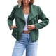 thumbnail image 1 of Chaquetas de Piel Sintética para Mujer, Estilo Ante, Ideales para Otoño e Invierno. Abrigo Corto Abierto por Delante. Verde XXL, 1 of 8