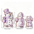 thumbnail image 3 of Lilixerw Christmas Snowman Figurine Set of 3 purple with Hats Scarves Christmas Tree Gingerbread for Shelf Mantel Holiday Seasonal Home Decoration, 3 of 6