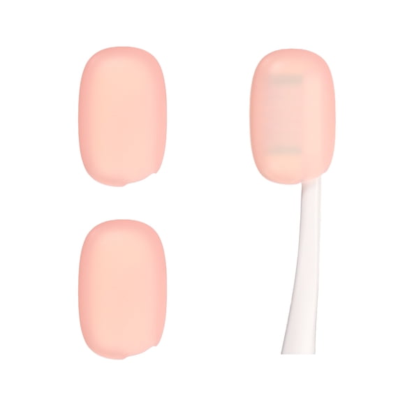 Uxcell 2 Piezas Fundas de Silicona para Cepillos de Dientes, Tapa de Reemplazo para Cabeza de Cepillo de Dientes Manual Eléctrico para Hogar Viaje Gimnasio, Naranja Claro