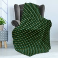 thumbnail image 4 of Oriental Soft Flannel Fleece Throw Blanket, Geometric Inspired Moroccan Style Folklore Floral Motif, Cozy Plush for Indoor and Outdoor Use, 60" x 80", Hunter Green Marigold, by Ambesonne, 4 of 5