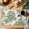 thumbnail image 2 of Abstract Paisley Pattern Placemats Set of 8, Retro Green Ethnic Flowers Tribal Non-Slip Place Mats Washable Table Mats for Kitchen Dining Table Decorations Indoor/Outdoor, 2 of 9