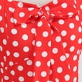 thumbnail image 4 of Women's Casual Tennis Dress Elegant Square Neck Short Sleeves Bow Design Modern Everyday Dress for Daily Wear Red S, 4 of 8