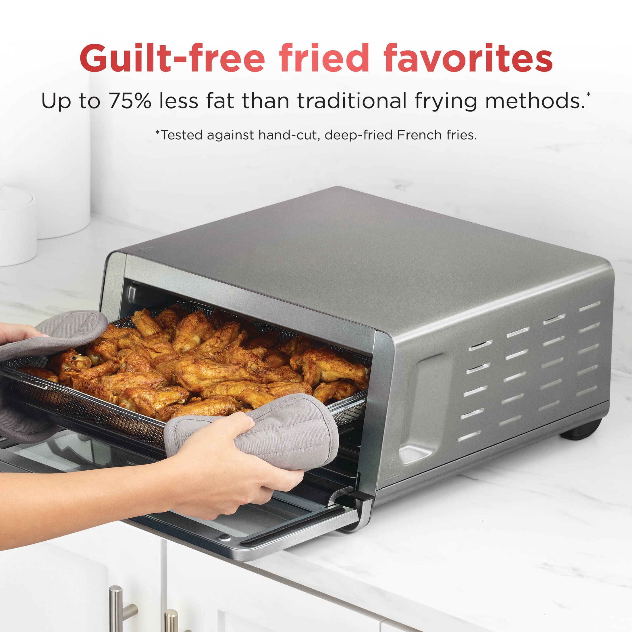 Ninja Flip Toaster Oven & Air Fryer, 8-in-1, Flip Up & Away for Storage, Roast, Toast, Bake & More, SP140