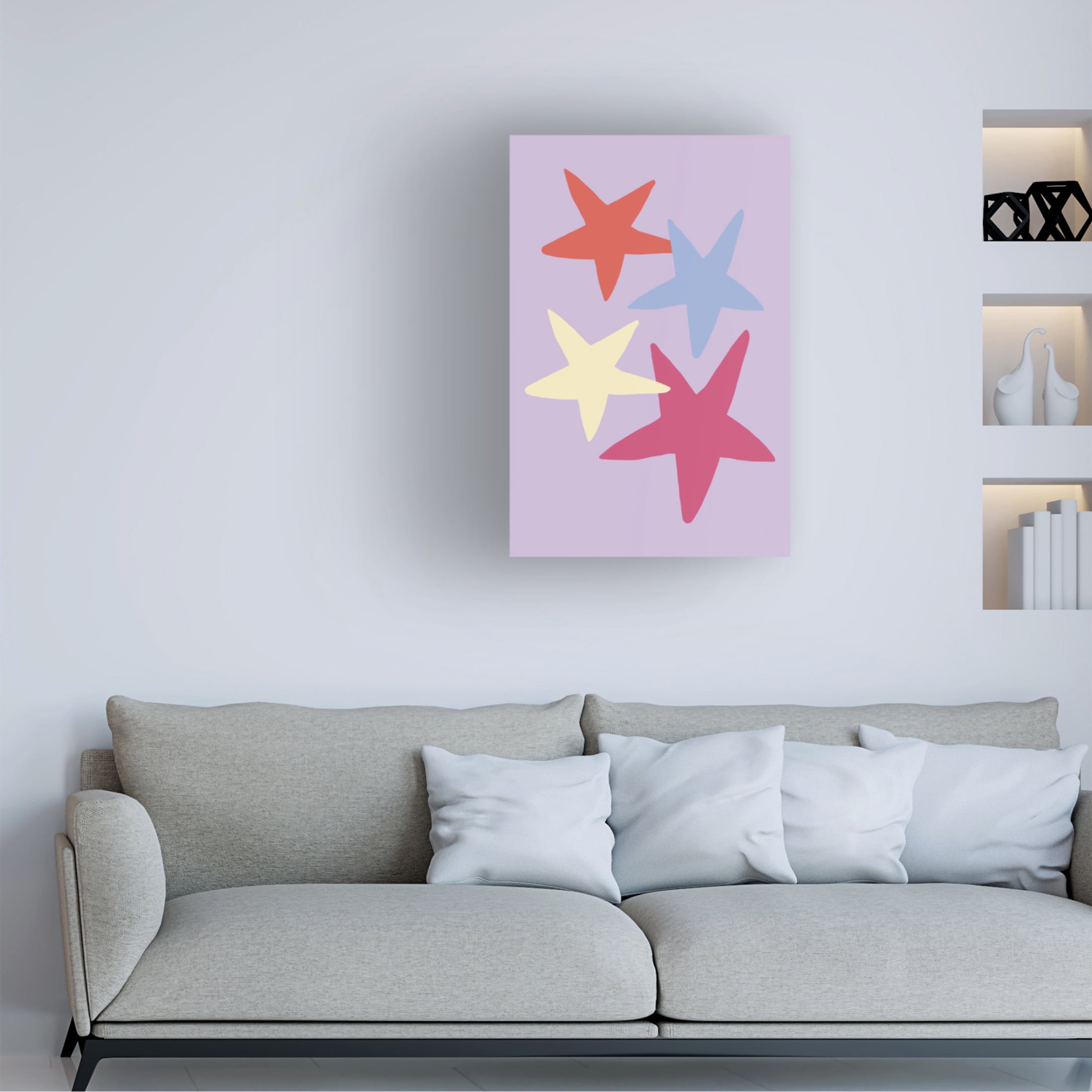 Canvas Wall Art - Pictufy Studio 'Four Stars 01' Wall Art for Living Room, Bedroom, or Office Décor by Trademark Fine Art - 12 x 19 Inches
