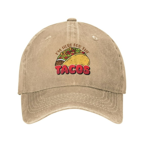 Tacos Cute Baseball Cap Vintage Soft Washed Denim,Golf Dad Hat Adjustable Trucker Hats for Men Women Unisex Adult,Natural