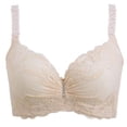 thumbnail image 1 of Sujetador de encaje sexy de talla grande, fino, con aro de acero fruncido en los laterales, lencería ajustable, 1 of 4