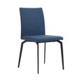 thumbnail image 2 of 5 Piece Ceramic Dining Table with Diamond Stitched Chairs, Blue and Brown- Saltoro Sherpi, 2 of 5