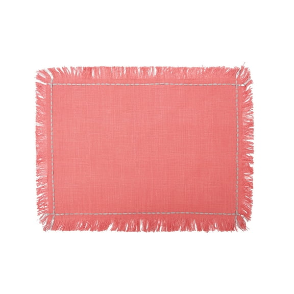 Cheryl Hibiscus Quilted Blue Placemats Set of 4, 13" x 19"