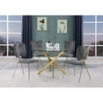 thumbnail image 2 of Round 45" x 45" 5pc Clear Glass Dinette Set with Dark Gray Chairs, 2 of 5