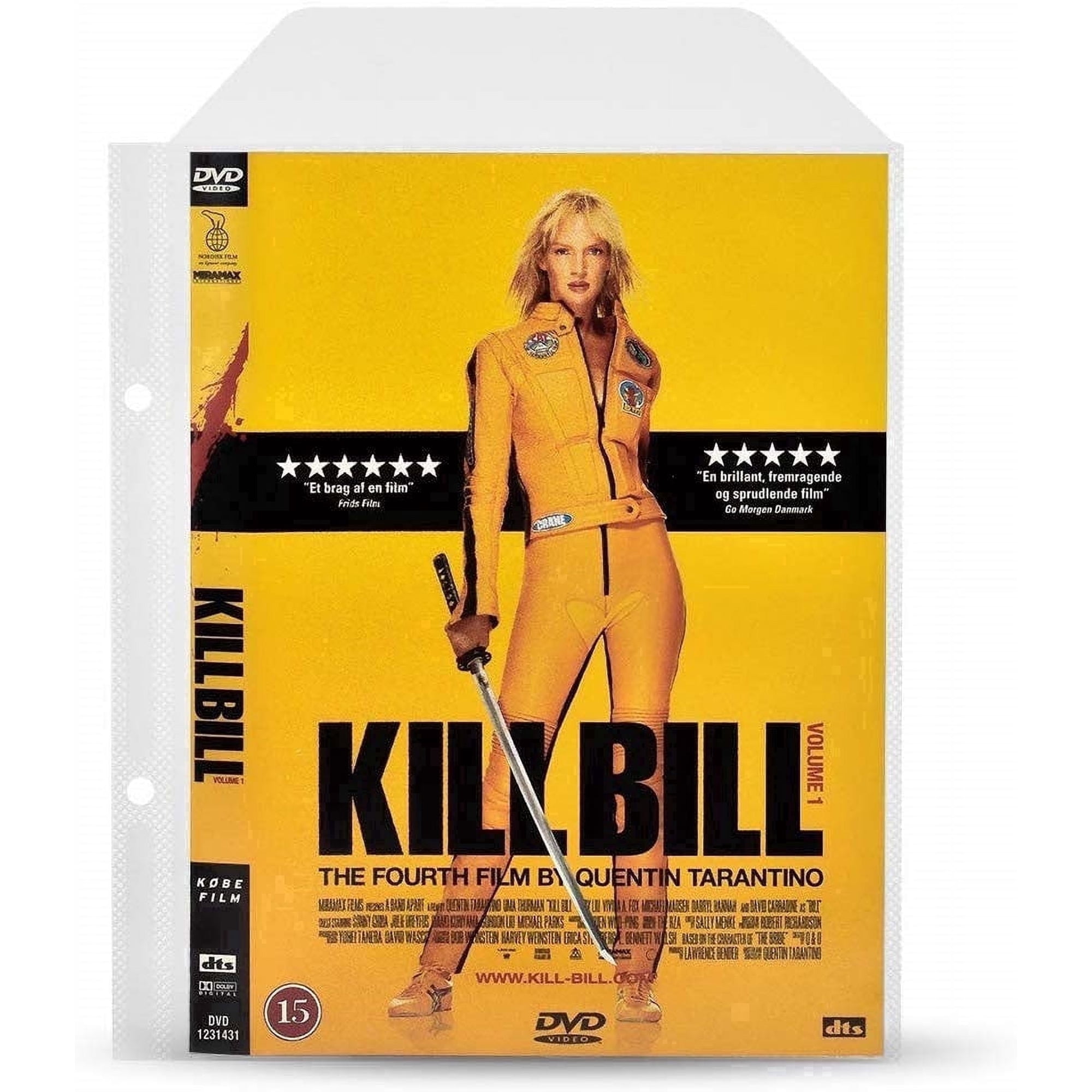 Djois by Tarifold DVD Storage Binder Sleeves 2-Ring Holes & Closing Flap 100 Pack