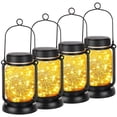thumbnail image 1 of Faroles solares tipo frasco Mason Mlambert, paquete de 4, impermeables, luz blanca cálida, 1 of 9