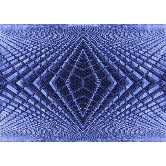 Ahgly Company Indoor Rectangle Patterned Sky Blue Dress Blue Area Rugs, 3' x 5'