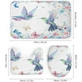 thumbnail image 3 of Watercolor Hummingbird 4 Pcs Waterproof Shower Curtain Set,Rustic Art Lily Hummingbird with Waterproof Toilet Cover Shower Mat Rugs, 3 of 8