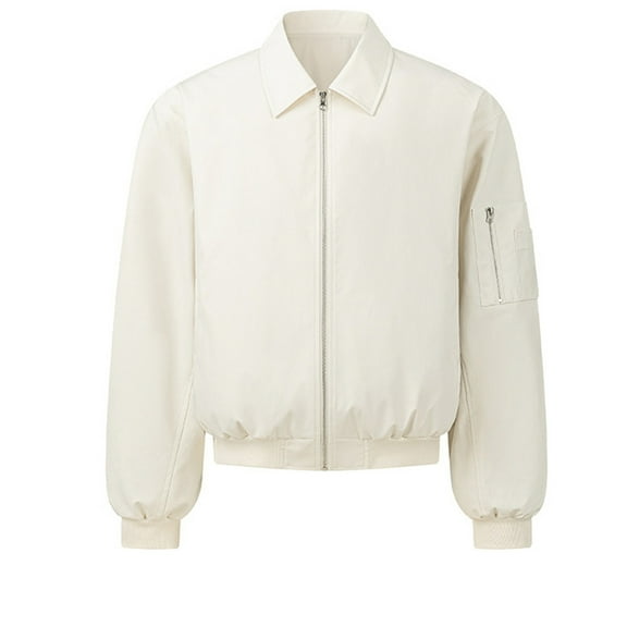 JTieacloth Men's Jackets Coats Men's Casual Jacket Lightweight Comfortable Loose Fit Lapel Jacket Outerwear For Daily Wear Spring Autumn Winter Beige