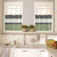 thumbnail image 4 of Black Morocco Kitchen Curtains, Grey Striped Middle Century Patterned 3-Piece Kitchen Curtain Valance and Tiers Set 24 Inch Length, Rod Pocket Half Window Curtains for Cafe Living Room Bathroom, 4 of 6