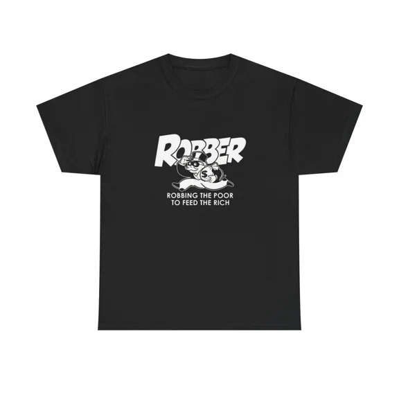 Robbing The Poor To Feed The Rich Retro Political Humor Graphic T-Shirt up to size 5XL