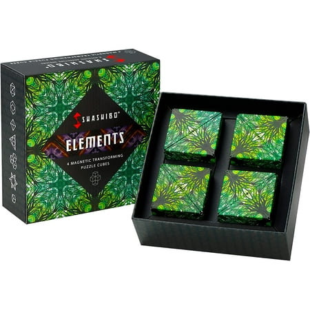 Shashibo Magnetic Fidget Cube, 4-Pack, 36 Rare Earth Magnets, Transforms Into 70+ Shapes
