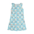 thumbnail image 3 of LTTVQM Girls Easter Dress 2026 Egg Rabbit Print Funny Sleeveless Sundress Soft Round Neck Midi Dress Vacation Church Dresses Light Blue 12-13 Years, 3 of 5