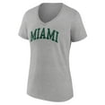 thumbnail image 2 of Women's Gray Miami Hurricanes Basic Arch V-Neck T-Shirt, 2 of 3