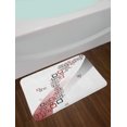 thumbnail image 2 of Abstract Bath Mat, Fractal Square Shaped Geometrical Forms with Wavy Two Colored Backdrop Artwork, Non-Slip Plush Mat Bathroom Kitchen Laundry Room Decor, 29.5 X 17.5 Inches, Grey and Red, Ambesonne, 2 of 2