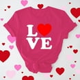thumbnail image 2 of LSLJS T Shirts for Women Plus Size Crewneck Basic Tees Tops Casual Cute Valentine's Day Heart Print Tee Shirts, Gifts for Women, S-3XL, 2 of 6