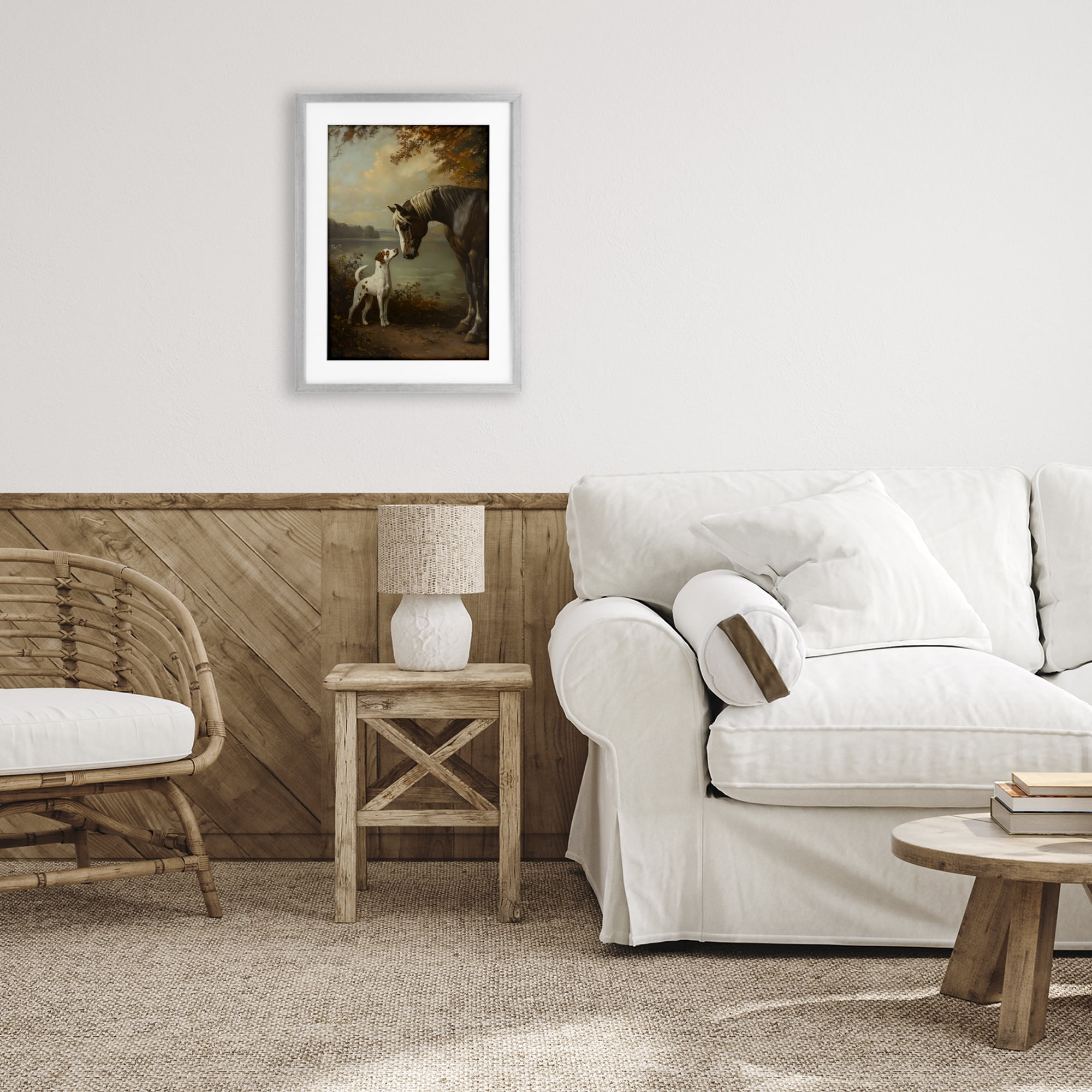 Stupell Industries Autumn Companions Hunting Party Gray Framed Print Under Glass, design by Petal Prints Design
