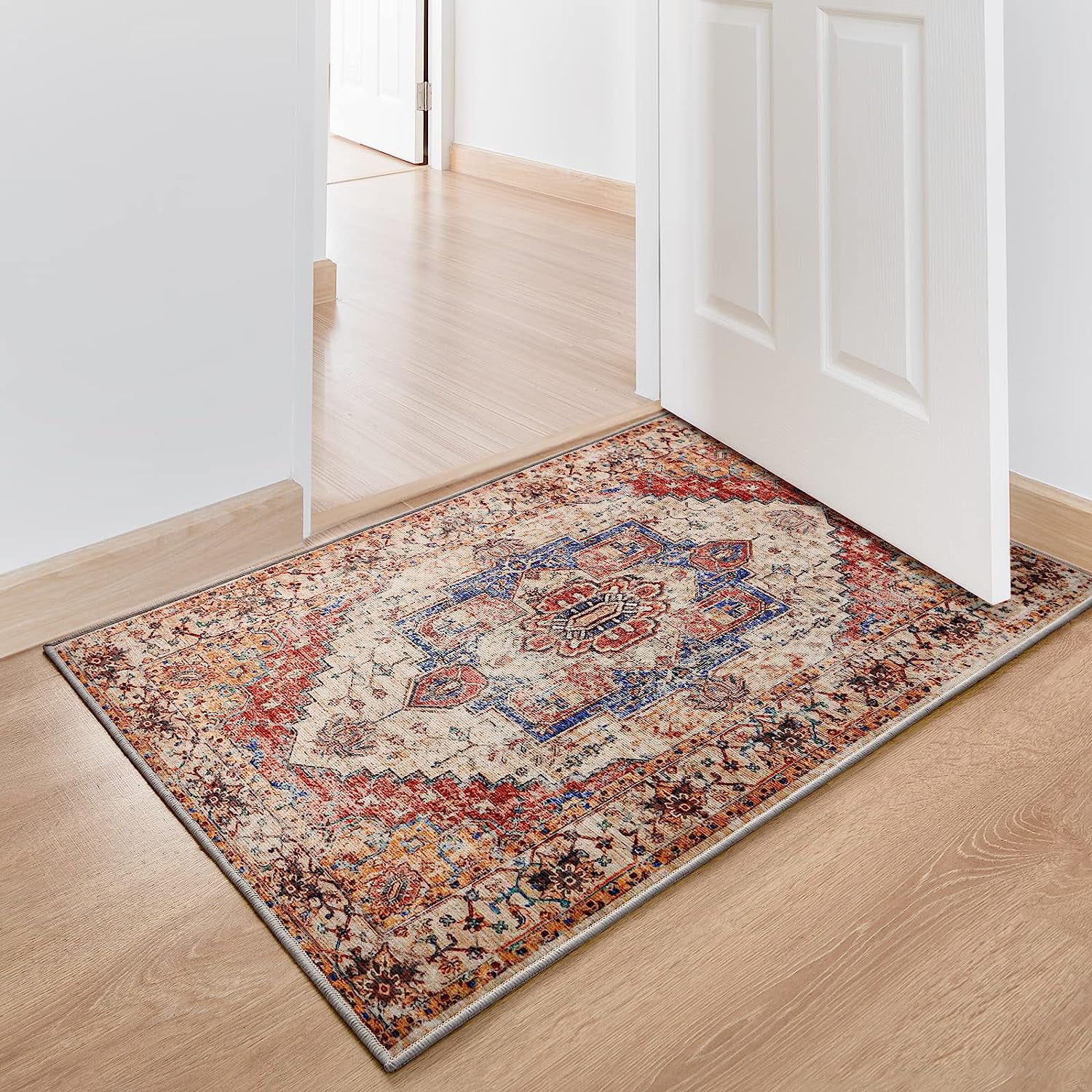 Softlife Oriental Traditional Area Rug for Living Room Durable Washable Persian Carpet Non Slip Boho Rugs for Bedroom, 2'x3', Orange