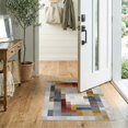 thumbnail image 2 of ODIKA 2'x3' Washable Throw Rug Modern Abstract Geometric Mosaic With Gold And Brown Color Blocks for Hallway, Study Room, Non-Slip Low Profile, Flatwoven, 2 of 7
