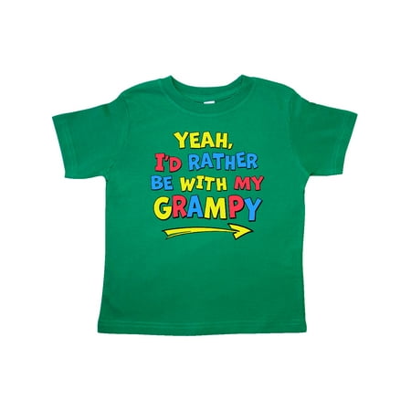 

Inktastic Yeah I d Rather be with My Grampy in Red Yellow and Blue Gift Toddler Boy or Toddler Girl T-Shirt