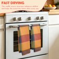 Autumn Color Plaid Pattern Waffle Kitchen Towels 18x30 in Soft ...