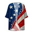 thumbnail image 4 of Dolkfu Kimonos for Women Beach Swimsuit Independence Day Cover-up Women 3/4 Sleeve Cardigans, 4 of 5