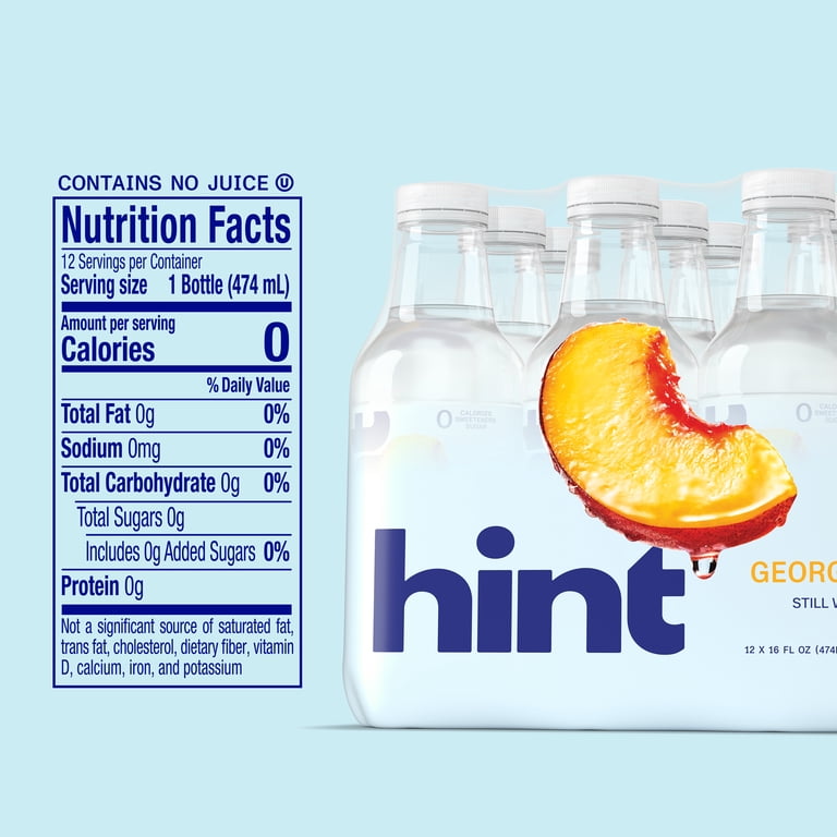 Hint Georgia Peach Flavored Water, 16 fl oz Bottles, 12 Pack photo 7