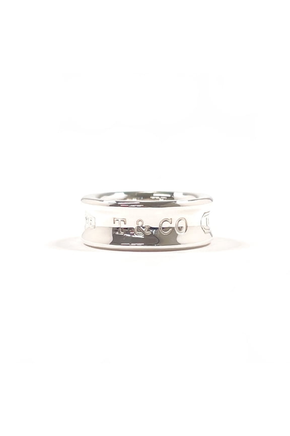 Pre-Owned TIFFANY&Co. Tiffany 1837 Medium Ring, Sterling Silver 925, Size 8, Silver, Women's