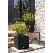 Veradek Block Series Cube Small 18 Plastic Planter - Black